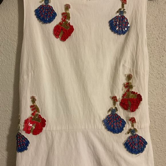 Tanya Taylor Lula Beaded Sequin Embroidered Dress Size 4 Multi Colored - Picture 8 of 15